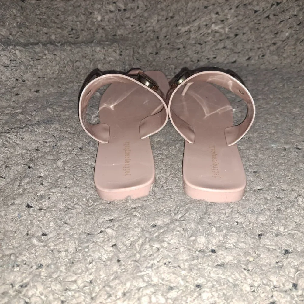 JEFFREY CAMPBELL-Annia-Beige Jelly Sandal Horse Bit-Sz 40/9-Near Mint - Picture 6 of 8